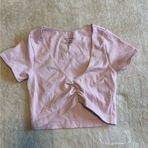 Urban Outfitters Pink Cropped Shirt